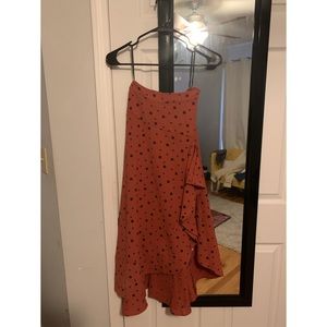 Ruffle Polka Midi Skirt